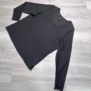 90 Degree by Reflex Womens 2X Charcoal Gray Space Dye Long Sleeve Thumbhole Top